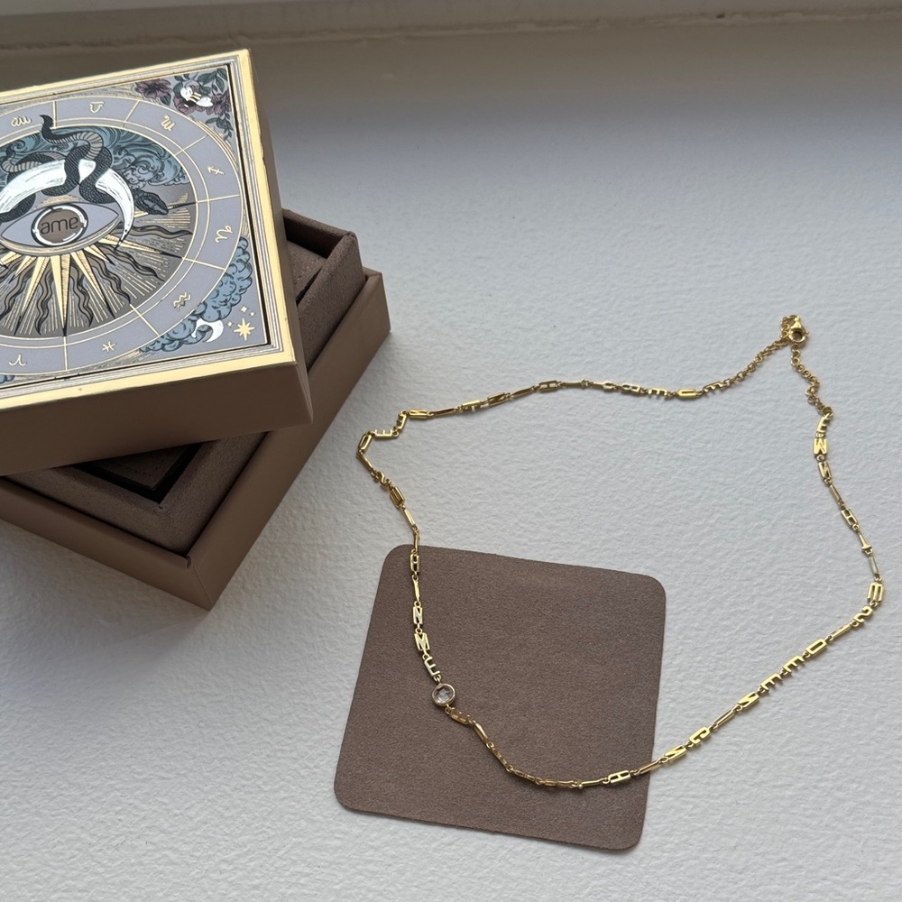 Awe Inspired Affirmation Necklace gold vermeil